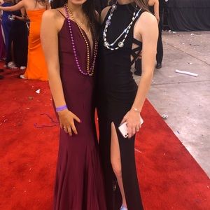 Long maroon formal dress